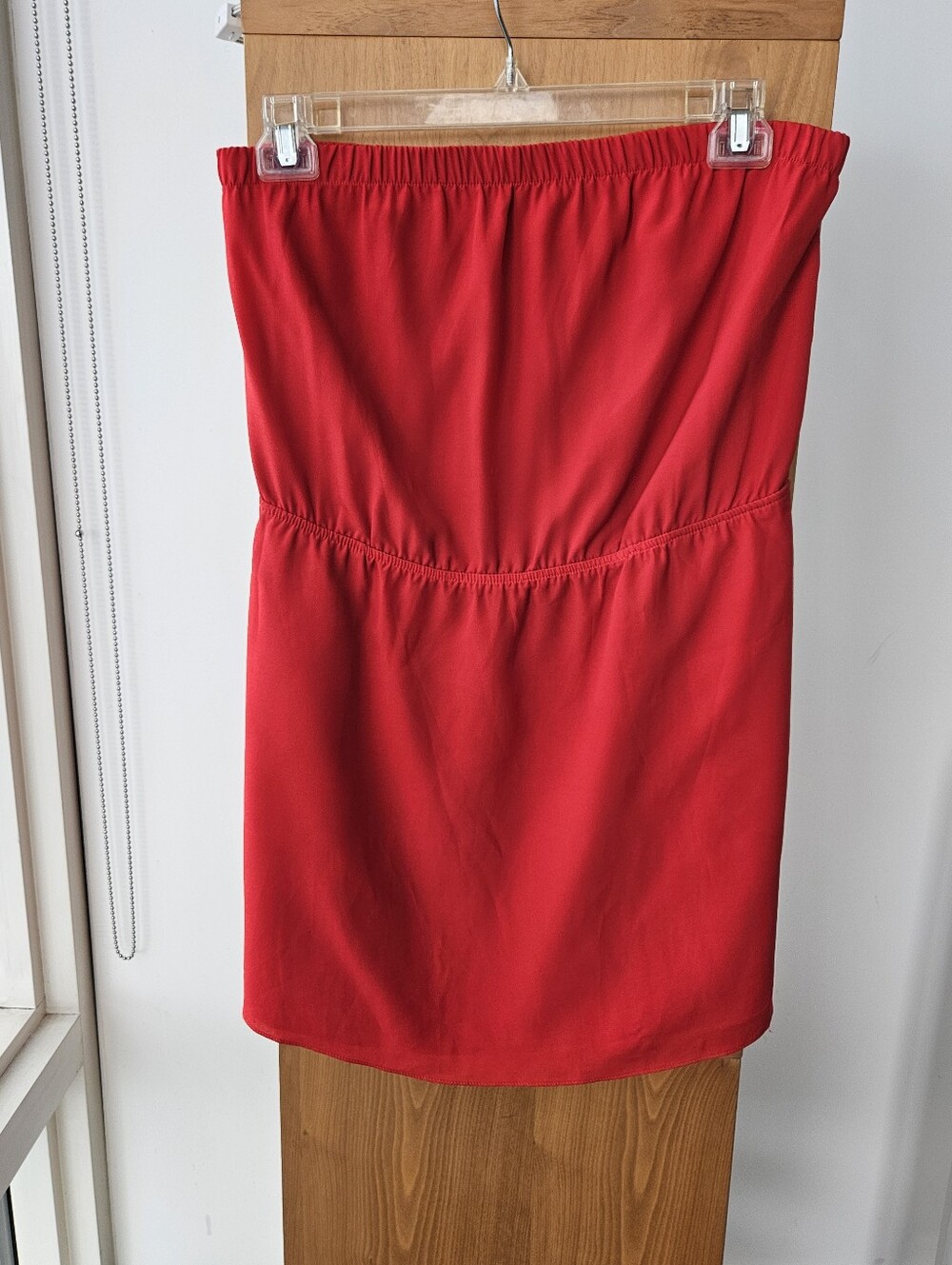 Express Red Strapless Elastic-Waist Mini Skirt